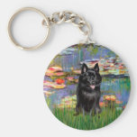 Schipperke 4 - Lilies 2 Key Chains