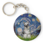 Schnauzer 1 - Starry Night keychains