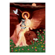 Schnauzer 1N - Seated Angel Greeting Card