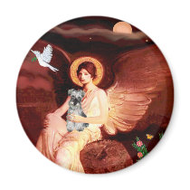 Schnauzer 1N - Seated Angel Fridge Magnets