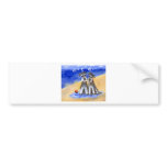 Schnauzer beach love bumper sticker
