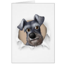 Schnauzer Busting Out Greeting Cards