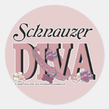 Schnauzer DIVA Round Sticker