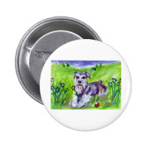 Schnauzer flower eater pin