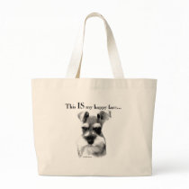 Schnauzer Happy Face Canvas Bags