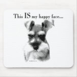 Schnauzer Happy Face mousepads