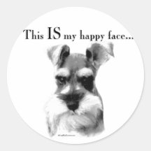 Schnauzer Happy Face Sticker