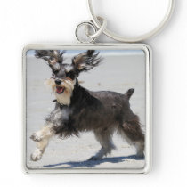 Schnauzer - Jr is a Happy Boy! Key Chains