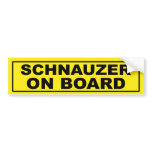 Schnauzer on Board bumper stickers
