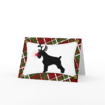 Schnauzer Reindeer Christmas Card