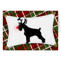 Schnauzer Reindeer Christmas Card