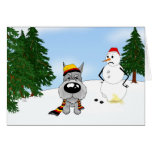 Schnauzer Winter Scene Greeting Cards
