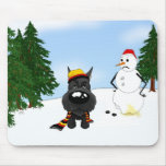 Schnauzer Winter Scene Mousepad