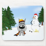 Schnauzer Winter Scene Mousepad