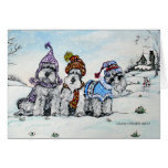Schnauzers in Winter Greeting Cards