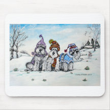 Schnauzers in Winter Mouse Pads