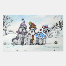 Schnauzers in Winter Stickers
