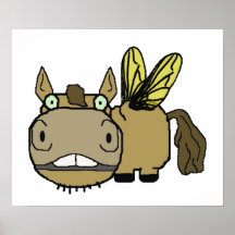 Schnozzle Horse Horsefly Cartoon Print