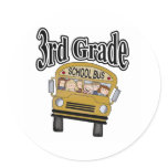 School Bus with Kids 3rd Grade stickers