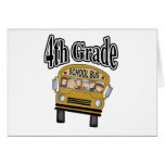 School Bus with Kids 4th Grade Cards