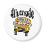 School Bus with Kids 4th Grade magnets