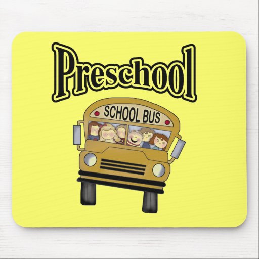 School Bus with Kids Preschool Mousepads