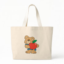 School Days Apple Teddy Bear Tote Bags