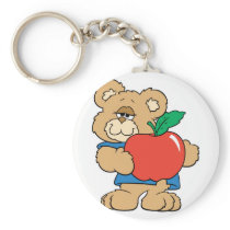 School Days Apple Teddy Bear Key Chain