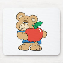 School Days Apple Teddy Bear Mouse Mats