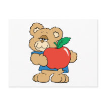 School Days Apple Teddy Bear Postcards