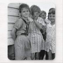 School Girls in Great Depression, 1930s Mousepad