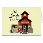 School House 1st Grade Teacher T-shirts and Gifts Greeting Cards