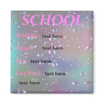 School Information Template Fridge Magnet
