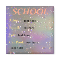 School Information Template Refrigerator Magnets