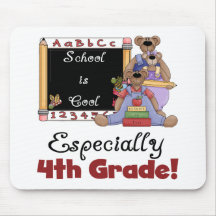 School is Cool 4th Grade Tshirts and Gifts Mousepad