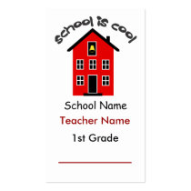School is Cool Bookmarks Business Cards