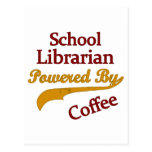 School Librarian Powered By Coffee Postcard