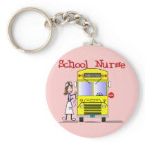 School Nurse Stick People Design Keychains