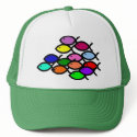 School of Rainbow Fish Symbols hats