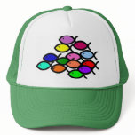 School of Rainbow Fish Symbols hats