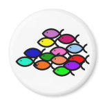 School of Rainbow Fish Symbols magnets