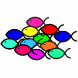 School of Rainbow Fish Symbols photo sculptures