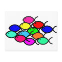 School of Rainbow Fish Symbols postcards
