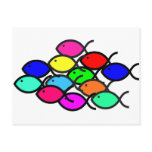 School of Rainbow Fish Symbols postcards