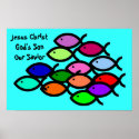 School of Rainbow Fish Symbols posters