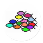 School of Rainbow Fish Symbols stickers
