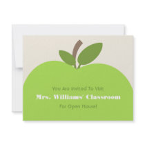 School Open House Invitation - Green Apple