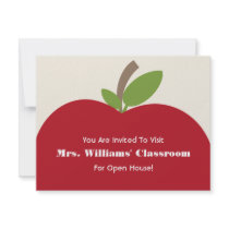 School Open House Invitation - Red Apple