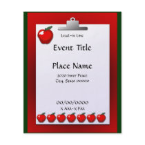 School Teacher Apple Clipboard Small Event Flyer