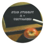 School Theme Chalkboard Apple Fun Stickers